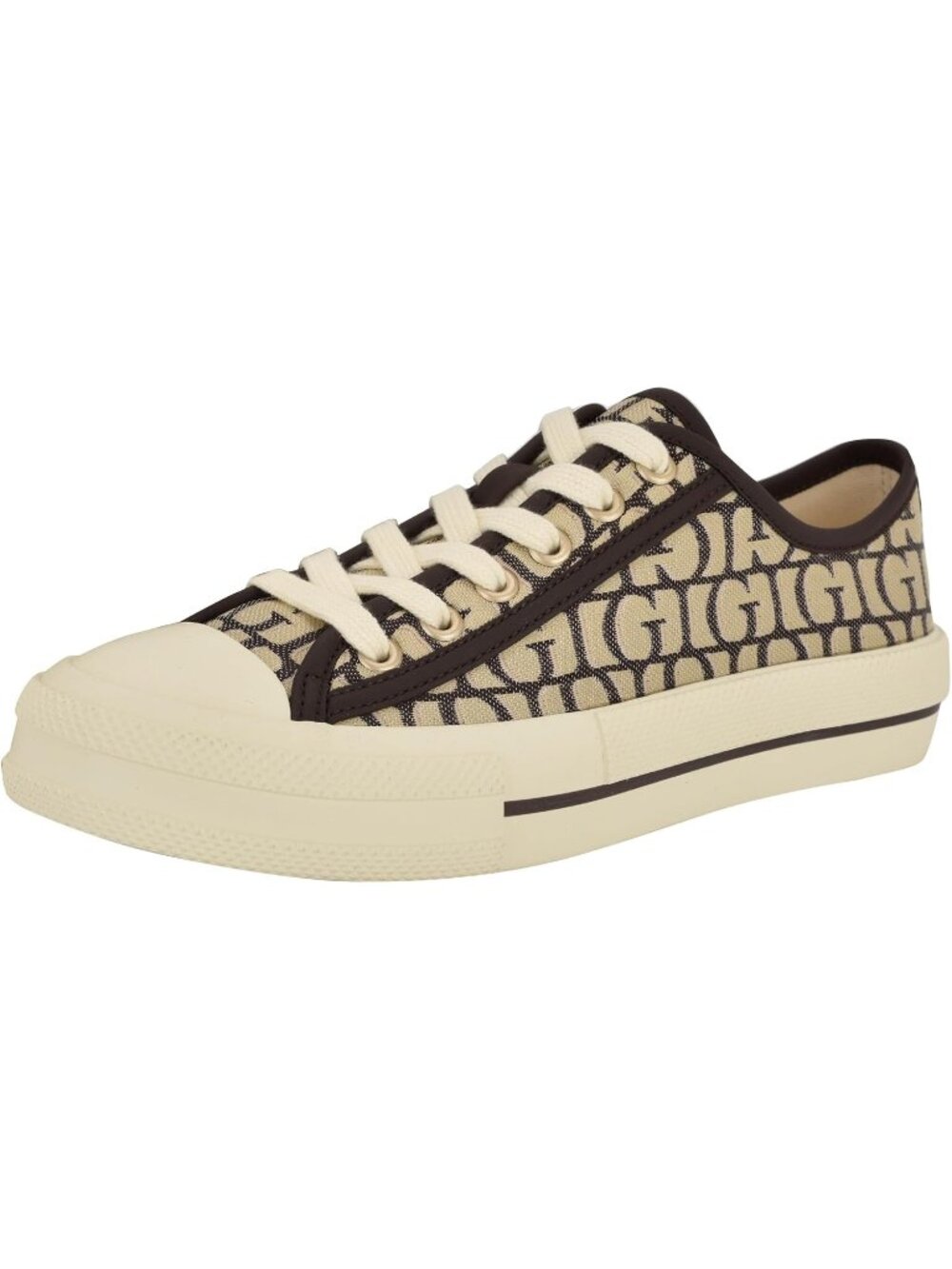 Womens Dark Brown Polyurethane Guess Carey G Pattern Casual Fashion Sneakers